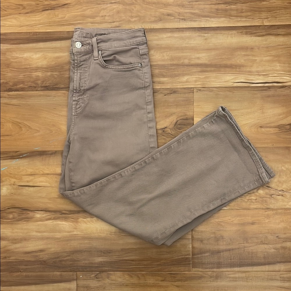 7 For All Mankind Women's Cropped Wide Leg Jeans in Mauve